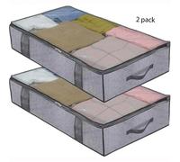 ANQKYO Sotto il letto, la borsa portaoggetti for trapunta con coperchio può essere piegata, può essere utilizzata for biancheria da letto, vestiti, giocattoli con 4 manici rinforzati. Para Ropa(2pcs)
