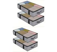 ANQKYO Sotto il letto, la borsa portaoggetti for trapunta con coperchio può essere piegata, può essere utilizzata for biancheria da letto, vestiti, giocattoli con 4 manici rinforzati. Para Ropa(4pcs)