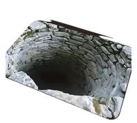 ANQKYO Zerbino Visual Illusion Endless Abyss Zerbino antiscivolo con motivo abisso infinito illusione visiva, tappeto for ottica 3D, crepa nel terreno for la decorazione domestica(M)