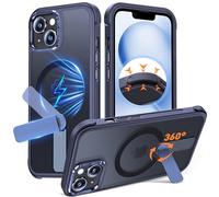 Anqrp Custodia magnetica iPhone 13/14, Supporto Invisibile Rotante a 360°, Compatibile con MagSafe, Protezione Militare Antiurto, Opaca Antigraffio, Blu Marine