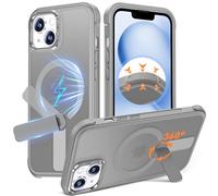 Anqrp Custodia magnetica iPhone 13/14, Supporto Invisibile Rotante a 360°, Compatibile con MagSafe, Protezione Militare Antiurto, Opaca Antigraffio, Grigio