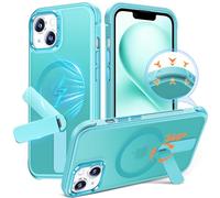 Anqrp Custodia magnetica iPhone 13/14, Supporto Invisibile Rotante a 360°, Compatibile con MagSafe, Protezione Militare Antiurto, Opaca Antigraffio, Blu Mare