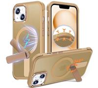 Anqrp Custodia magnetica iPhone 13/14, Supporto Invisibile Rotante a 360°, Compatibile con MagSafe, Protezione Militare Antiurto, Opaca Antigraffio, Marrone