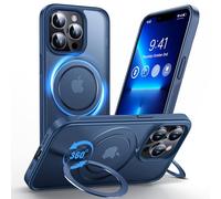 Anqrp Design per iPhone 13 Pro Custodia con supporto magnetico regolabile a 360°, compatibile con Mag, Custodia antiscivolo per iPhone 13 Pro protettiva robusta di grado militare, Blu