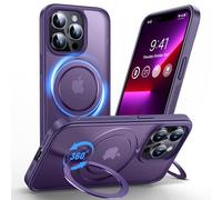 Anqrp Design per iPhone 13 Pro Custodia con supporto magnetico regolabile a 360°, compatibile con Mag, Custodia antiscivolo per iPhone 13 Pro protettiva robusta di grado militare, Viola