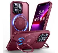 Anqrp Design per iPhone 13 Pro Custodia con supporto magnetico regolabile a 360°, compatibile con Mag, Custodia antiscivolo per iPhone 13 Pro protettiva robusta di grado militare, Rosso