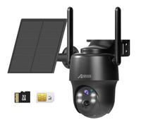 ANRAN 4G/3G LTE Telecamera con SIM 4G da Esterno, 2K Telecamera Senza WIFI, 360° PTZ Telecamera a Batteria con Pannello Solare +Scheda SD, Visione Notturna a Colori, Rilevamento PIR, IP66, Nero G1 Pro