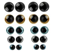 Anrbb 20 perline per occhi con brillantini, 12/14/16/18/20 mm, con occhi di sicurezza per uncinetto animali, perline per occhi fai da te, perline ovali rimovibili per occhi di animali da 16 mm