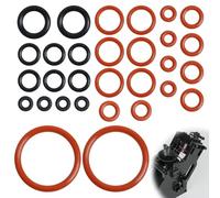 Anrbb Set di 30 anelli di guarnizione per gruppo di erogazione, silicone, O-RINGS, nero/rosso, 30 unità