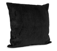 ANRO Federa per cuscino, decorativa, in velluto a coste, colore nero, 40 x 40 cm, senza imbottitura
