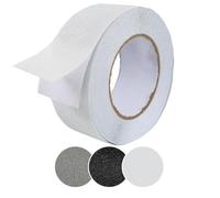 ANRO Nastro Antiscivolo Adesivo Striscia Autoadesivo Antiscivolo Stufe Scale Grip-Band PVC per Interno & Esterno Rotolo Mezzo Trasparente 5 cm x 10 m
