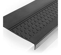 ANRO - Tappetini per gradini in gomma per esterni e interni, antiscivolo, per scale, dimensioni 120 x 30 x 4 cm, colore nero