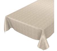 ANRO - Tovaglia cerata, effetto lino, 160 x 140 cm, colore: Beige