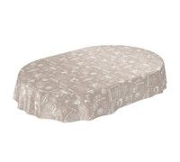 ANRO Tovaglia cerata, lavabile, beige, bistrò, retrò, moderna, ovale, 180 x 140 cm