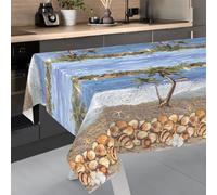 ANRO Tovaglia cerata, lavabile, da giardino, per interni ed esterni, 240 x 140 cm, con bordo tagliato, per vacanze