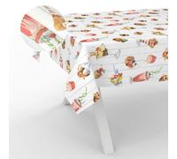 ANRO Tovaglia in tela cerata, lavabile, da giardino, per interni ed esterni, 100 x 140 cm, con bordo tagliato, colore: gelato