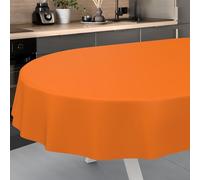 ANRO Tovaglia in tela cerata, lavabile, da giardino, per interni ed esterni, ovale, 180 x 140 cm, con bordo tagliato, arancioni