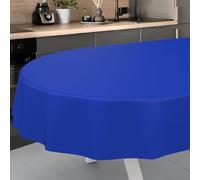 ANRO Tovaglia in tela cerata, lavabile, da giardino, per interni ed esterni, ovale, 200 x 140 cm, con bordo tagliato, blu