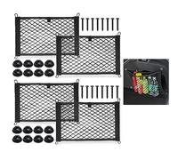 ANROI 4PCS Rete Portaoggetti Auto, Organizer Elastico 35X25CM, Rete di Carico Estensibile per Auto, Roulotte, Camper, Bagagli, Furgoni da Carico, Case Mobili