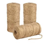Anruyi 3PCS Corda di Spago di Iuta Naturale Corda per Fai da Te Decorazione Giardinaggio Spago Luta Decorazioni Corda Canapa Spago per Decorazioni Sottile Spago Diametro 2mm, Lunghezza 100m(Rotolo)