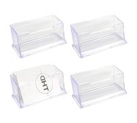 Anruyi 4PCS Porta Biglietti da Visita da Tavolo e Scrivania Porta Biglietti da Visita in Acrilico Trasparente in Acrilico, Adatto per l’Ufficio, d’Affari con la Dimensioni 10.3*4.5*4.5 cm