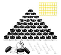 Anruyi 68pcs Barattoli per Cosmetici Vasetti Barattolo di Plastica Vuoto Vasetti da Viaggio per Cosmetici Barattoli Vuoti per Cosmetici in Plastica Contenitore Cosmetico Crema Vuoto da 3ml，5ml e 10ml