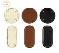 Anruyi 6pcs fondi per borse uncinetto Fondo Borsa per Realizzazione Fondo Borse Fai da Te Fondo Ovale Borsa Fondi Pelle per Borse Basi per Borse con Fori Fondo per Borsa in PU, 3 Colori, 2 Stili