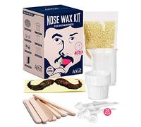 ANRUZ Kit per la ceretta del naso con 100 g di perline di cera per naso, kit con 10 spatole in legno, 20 applicatori e 10 bicchieri di carta