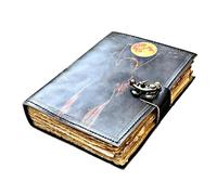 ANSAR HANDICRAFTS Blank Spell Book of Shadows Gothic Moonlight Vintage Leather Journal - Dark Fantasy Notebook with Lock Gifts