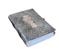 ANSAR HANDICRAFTS Leather Journal Celtic Goddess Embossed - Vintage Writing Notebook, Pagan Wiccan Grimoire, Book of Shadows, Sketchbook, Spiritual Diary, Mystic Gift for Women & Men