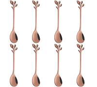 AnSaw Confezione da 8 eleganti cucchiaini da caffè in oro rosa, 11,9 cm, in acciaio inox, perfetti per caffè, demiasse, dessert e tè, dimensioni ridotte per piccole porzioni