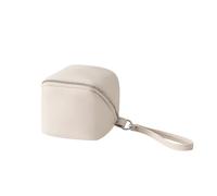 Ansberta Mini borsa cosmetica quadrata per articoli da toeletta borsa per rossetto per donne e ragazze, bianco