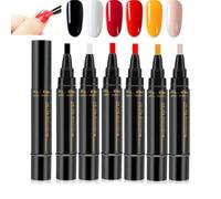 Anseabees One Step Nail Gel Pen, 2025 New One Step Nail Gel Pen for Women Girls, Nail Polish Pens Quick Dry, 3 in 1 Gel Nail Polish Pen, No Need Base Top Coat, For Nail Art DIY (6pcs-a)