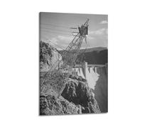 Ansel Adams - Boulder Dam Transmission Lines Side of Cliff (1941) - 17, X 22, Fine Art Print-1 Poster decorativo su tela poster da parete e immagine artistica stampa moderna per la camera da letto