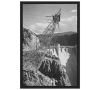 Ansel Adams - Boulder Dam Transmission Lines Side of Cliff (1941) - 17 x 22, stampa artistica su tela decorativa retrò con cornice, decorazione moderna per camera da letto, 20 x 30 cm