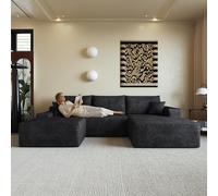 Anself divano Angolare 270cm, Composizione L, Imbottitura Profonda | zero,Modulare a L,Rivestimento velluto,Cuscini profondi,Chaise reversibile