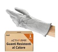 Ansell ActivArmr 42-474 Guanti Termoresistenti, Per Usi Speciali nei Settori Industriale, Meccanico e Chimico, Protezione Resistenti, Guanto Antinfortunistici, Grigio, Taglia L (1 Paio)