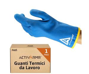 Ansell Activarmr 97-681 Guanti da Lavoro Invernali, Resistenza Termica a Basse Temperature e all'Aperto, Guanti di Protezione dal Freddo, Guanti da Uomo E da Donna, Guanti Neri, Taglia 2XL (1 Paio)