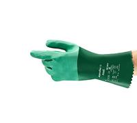 Ansell AlphaTec 08-354 Guanto in Neoprene, Protezione Contro le Sostanze Chimiche e Liquide, Verde, Taglia M (12 Paia)