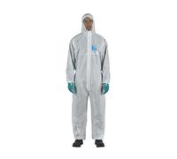 Ansell AlphaTec 1500 Modello 111, Tuta Integrale con Cappuccio, Protezione Tipo 5/6 per Usi Domestici e Professionali, Tuta Monouso Idrorepellente, Uomo Donna, Bianca, Taglia XL (1 Unità)