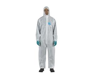 Ansell AlphaTec 1500 Modello 111, Tuta Integrale con Cappuccio, Protezione Tipo 5/6 per Usi Domestici e Professionali, Tuta Monouso Idrorepellente, Uomo Donna, Bianca, Taglia L (1 Unità)