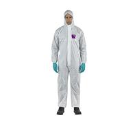 Ansell AlphaTec 1500 Modello 138, Tuta Integrale con Cappuccio, Protezione Tipo 5/6 per Usi Domestici e Professionali, Tuta Monouso Impermeabile, Uomo Donna, Bianca, Taglia L (1 Unità)