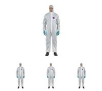 Ansell AlphaTec 1500 Modello 138, Tuta Integrale con Cappuccio, Protezione Tipo 5/6 per Usi Domestici e Professionali, Tuta Monouso Impermeabile, Uomo Donna, Bianca, Taglia XL (1 Unità)