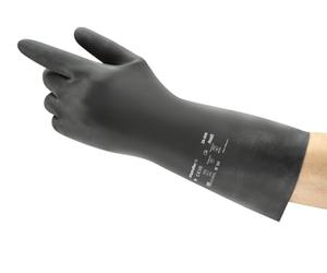 Ansell AlphaTec 29-500 Guanto in Neoprene, Protezione Contro le Sostanze Chimiche e Liquide, Nero, Taglia L (12 Paia)