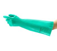 Ansell AlphaTec 37-185 Guanti da Lavoro Nitrile, Resistente alle Sostanze Chimiche, Protezione Industriale, Chimico e Alimentare, Guanto Antinfortunistici, Verde, Taglia L (12 Paia)