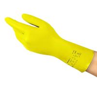 Ansell AlphaTec 37-320 Guanti da Lavoro in Nitrile, Protezione Multiuso per Usi Alimentari, Domestici e Professionali, Guanti Riutilizzabili Senza Lattice, Giallo, Taglia S (12 Paia)