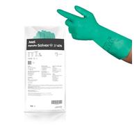Ansell AlphaTec 37-676 Guanti da Lavoro Nitrile, Resistente alle Sostanze Chimiche, Protezione Industriale, Chimico e Alimentare, Guanto Antinfortunistici Donna e Uomo, Verde, Taglia L (12 Paia)