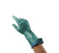 Ansell AlphaTec 58-335 Guanti Chimici da Lavoro in Nitrile, Eccellente Destrezza e Tattilità, Alte Prestazioni, Guanti Antinfortunistici Professionali, Donna e Uomo, Verde, Taglia L (12 Paia)