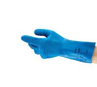 Ansell AlphaTec 62-401 Guanto da Lavoro in Lattice, Protezione Contro le Sostanze Chimiche e Liquide, Blu, Taglia L (6 Paia)