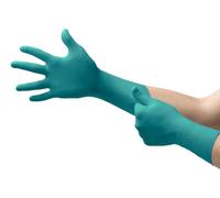 Ansell Microflex 93-260 Guanti Monouso Resistente alle Sostanze Chimiche, Formulazione Ultra Forte, Disegno Ergonomico, Polso Allungato, Guanti Chimici Donna e Uomo, Verde, Taglia S (50 Guanti)